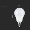 Żarówka LED V-TAC SAMSUNG CHIP 8,5W E14 kulka VT-269 3000K 806lm 5 lat gwarancji